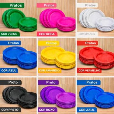 Imagem de Kit Festa 100 Pessoas Aniversário Descartáveis Casamentos eventos - Es