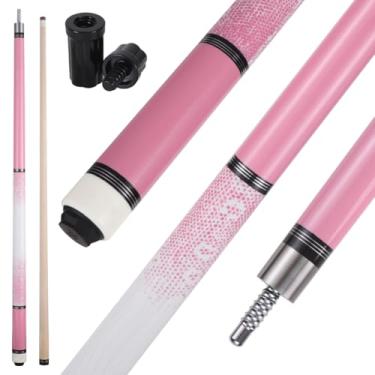 Imagem de Teekerwang Bastão de taco de bilhar de 147 cm, 2 peças, bastões de sinuca de 538 g, ponta de 12,5 mm, tacos de sinuca de madeira de bordo canadense, adequado para bares, clubes, esportes de mesa de