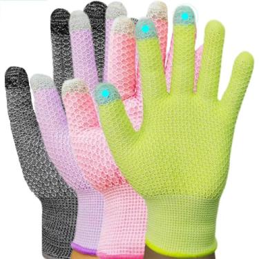 Imagem de Fullsheild 4 Peças De Luvas Resistentes A Cortes, Nível 5 Proteção Para Cozinha, Anticorte Qualidade Alimentar Com Tela Sensível Ao Toque Corte Carne, Fatiamento Mandolim, Duráveis, Respiráveis, Lav