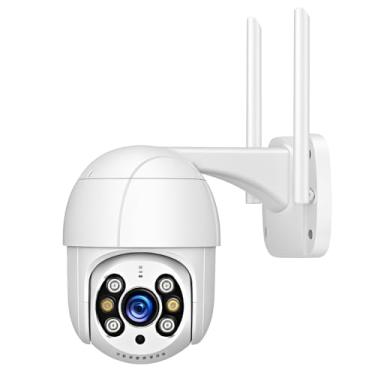 Imagem de Câmera de Segurança Wi-Fi 1080p Rotativa 355° à Prova d’Água com Visão Noturna e Detecção de Movimento