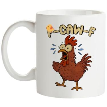 Imagem de Fatbaby Caneca de café engraçada de frango, presentes de galo para colegas de trabalho, amigos, escritório, presentes de galinha humorísticos para mulheres homens casa de fazenda 325 ml xícara de chá