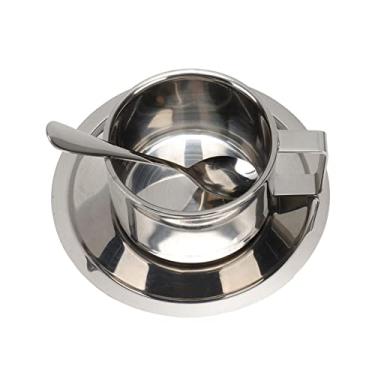 Imagem de Acouto Conjunto de Xícara de café Inoxidável de Parede Dupla Conjunto de Xícara de café Inoxidável de de Latte Cappuccino de Parede Dupla à Prova de Ferrugem Casas Camping Copos de Empilháveis (200ml)