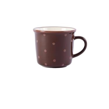 Imagem de Xícaras de café Caneca de café com leite esmaltado em cerâmica manchada para uso doméstico 370ml(Brown)
