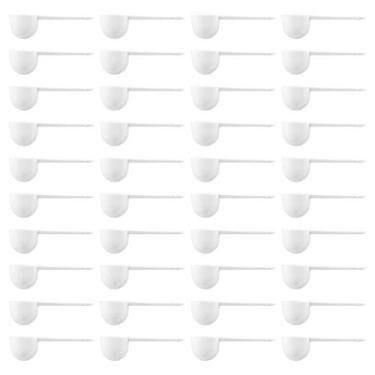 Imagem de 100pcs colher de medição de plástico 10g alça longa colher de café escala colheres de chá colher de sopa para leite em pó frutas em pó especiarias cozinha ferramentas de cozimento