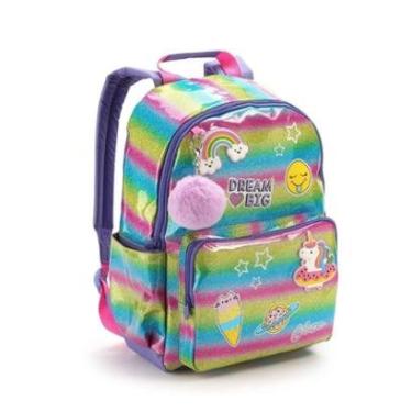 Imagem de Mochila Patches Juvenil Bolsa Unicórnio Menina Feminina-Feminino