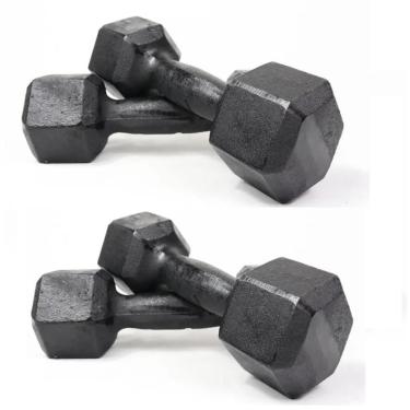 Imagem de Kit Halteres Sextavado - (Pares de 5 e 10 Kg)-Unissex