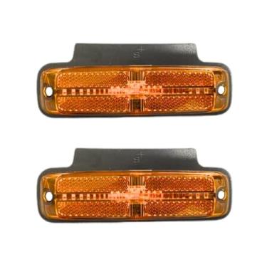 Imagem de Par Lanterna Lateral Posição Retrorrefletor Com Suporte LED Amarela Sinalsul Caminhão