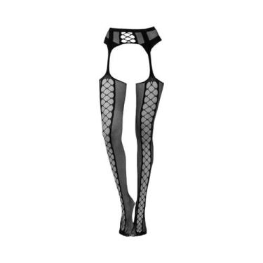 Imagem de Meia-calça De Rede Sexy De Verão Com Cinta-liga E Suspensório, Até a C