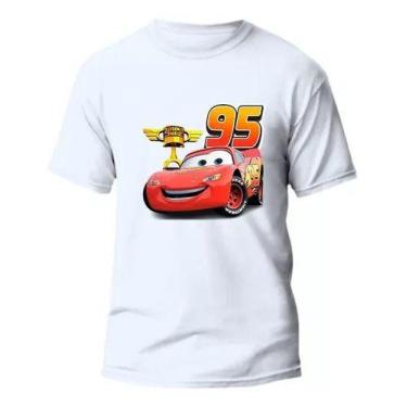 Imagem de Blusa Infantil Mcqueen Camiseta Algodão Camisa Carros Filme
