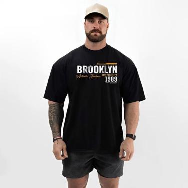 Imagem de Camiseta Masculina Oversized Estilo Algodão Academia Casual-Masculino