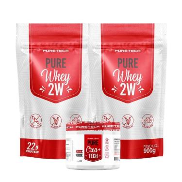 Imagem de Kit 2x Whey Pure 2W Refil 900g + Pure Crea+Tech 96g PURETECH-Unissex