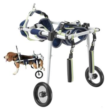 Imagem de Cadeira de rodas com 2 rodas para animais de estimação, cadeira de rodas para cães, pernas traseiras, cadeira de rodas, paralisia deficiente, animal de estimação fraco (PP)