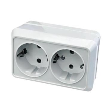 Imagem de Tomada De Energia Montada Na Parede Branca Retardante De Chamas Padrão