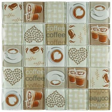 Imagem de Kit 1m² Pastilha de Vidro Patchwork 30cm X 30cm Marrom
