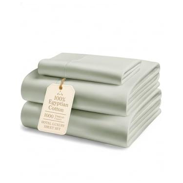 Imagem de LANE LINEN Jogo de lençóis de solteiro 100% algodão mercerizado egípcio - 1000 fios, ecologicamente correto, produzido de forma sustentável, sem fiapos, resistente ao desbotamento, bolso profundo de