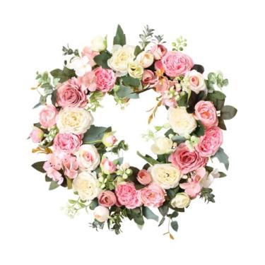 Imagem de Ｂｅｓｇａ Guirlanda artificial para porta de entrada, enfeite para centro de mesa, decoração de casa, guirlanda de primavera para casamento, ambientes internos