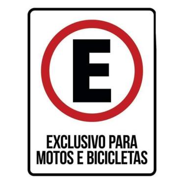 Imagem de Placa Estacionamento Exclusivo Motos Bicicletas 36X46 - Sinalizo