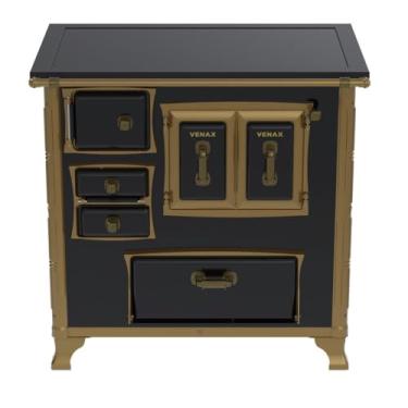 Imagem de Fogão a Lenha GII N 1 Renaissance Premium Preto Saida Direita