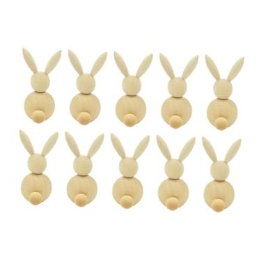 Imagem de shamjina Conjunto de 10 Peças de Coelhinhos de Madeira Inacabados para Artesanato E Decoração de Paisagens Natalinas.