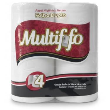 Imagem de Multifofo Papel Higiênico Folha Dupla Branco 30 Metros 4 Rolos 100% Fibras Celulósicas Neutro