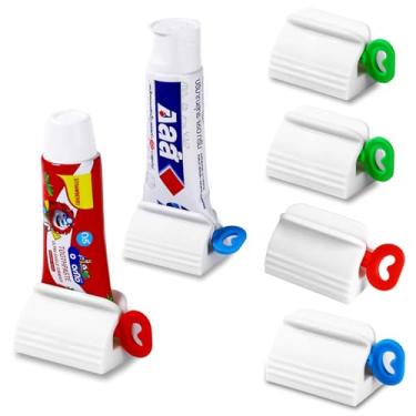 Imagem de Espremedor de pasta de dente, conjunto de 6 espremedores de pasta de dente, dispensador, simples e prático, adequado para crianças