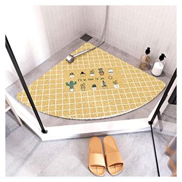 Imagem de Tapete de banho antiderrapante em forma de leque, tapetes de chuveiro de bucha, tapetes laváveis de PVC para banheira e piso molhado, secagem rápida D (E)
