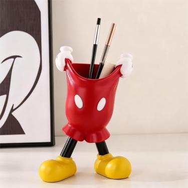 Imagem de Suporte de caneta engraçado para mesa, suporte de pincel de maquiagem, vaso de mouse de desenho animado, material escolar, presente de aniversário para crianças