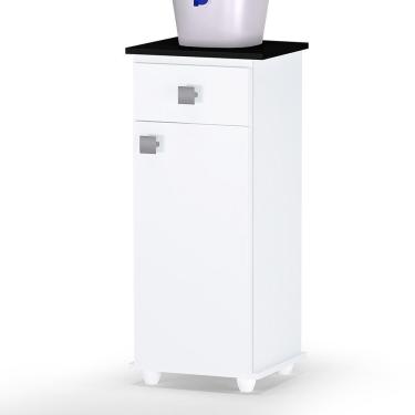 Imagem de Balcão Cozinha Multiuso Karol Branco-preto - Ajl Móveis Branco-preto