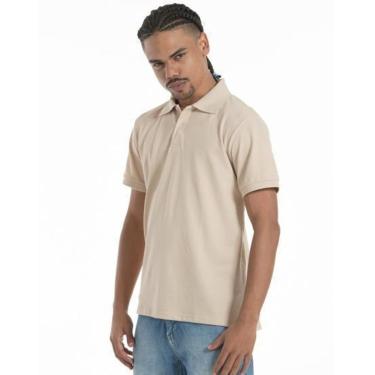 Imagem de Camisa Gola Polo Piquet Masculina Básica Lisa-Masculino