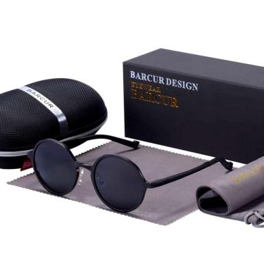 Imagem de Óculos De Sol Unissex Retro Vintage Steampunk Polarizado Uv400 Preto