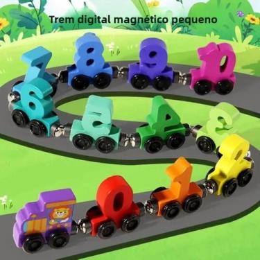 Imagem de Conjunto De Trem Digital Magnético Colorido 12 Peças Brinquedo Educaci