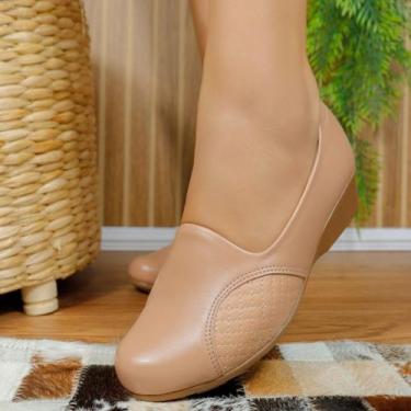 Imagem de Sapato Modare Anabela Salto Baixo Joanete Conforto 7014.229 Cor:NudeTa