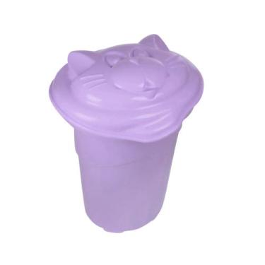 Imagem de Cesto de roupas bebê organizador infantil com tampa plastibaby 36l - m