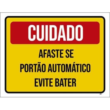 Imagem de Kit 10 Placa Acm Afaste-Se Portão Automático 18X23 - Sinalizo
