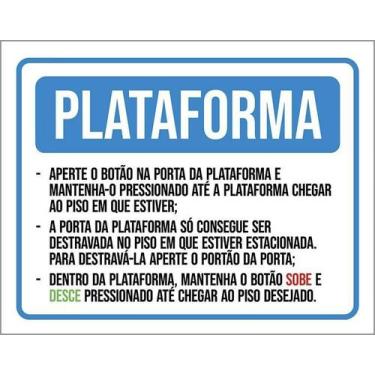 Imagem de Kit 3 Placa Acm Plataforma Funcionamento 18X23 Branco - Sinalizo