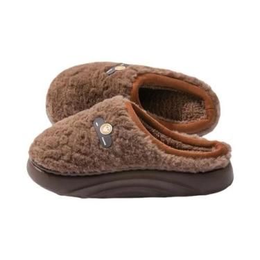 Imagem de Chinelos De Inverno Femininos Com Forro De Pelúcia Antiderrapantes Com
