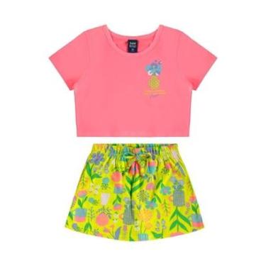 Imagem de Conjunto Cropped e Short-Saia Floral Bee Loop-Feminino