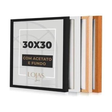 Imagem de Kit 10 Moldura 30x30cm Com Acetato Quadros Fotografia Poster Foto - - 