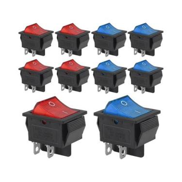 Imagem de Interruptor Rocker KCD2 KCD4 Iluminado Por Luz Vermelha 15/30A 250V 4 