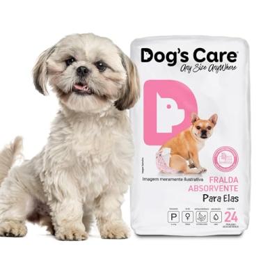 Imagem de DOG’S CARE Fralda Descartável Para Cães Fêmeas de 3 a 6kg - Fralda Absorvente Para Cachorros Idosos e Filhotes - Tamanho P - 24 Unidades