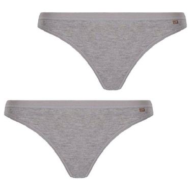 Imagem de Kit 2 Calcinha Tanga Clássica  Algodão 40354 Lupo Loba, GG, Cinza