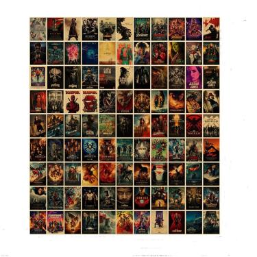 Imagem de Conjunto de pôsteres de papel vintage, 10 peças, filme clássico e anime Wall A