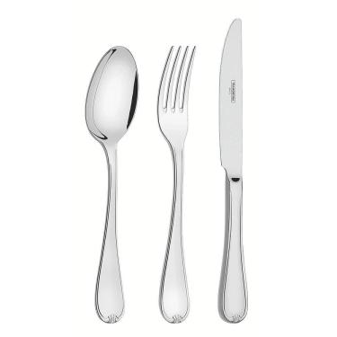 Imagem de Faqueiro Tramontina Vicenza Aço Inox Faca De Mesa Forjada Detalhes No Cabo S- Estojo 101 Pç 66924415