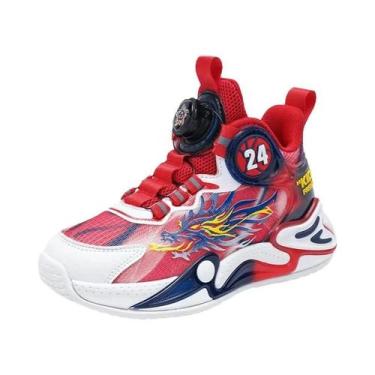 Imagem de Tênis De Basquete Masculino Luxuoso Com Sola Macia Para Crianças, Calç