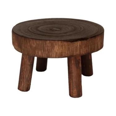 Imagem de Suporte Redondo De Madeira Maciça Para Vasos De Flores, Expositor De S