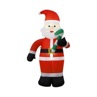 Imagem de Papai Noel Inflável Grande Com Luzes LED Para Decorações De Jardim E Q