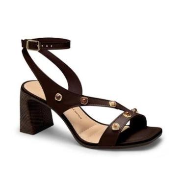 Imagem de Sandalia Feminina Dakota Salto Alto Aplique Tachas Metais Tornozelo Moda Casual Ref: Y9501-Feminino