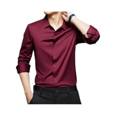 Imagem de Camisa Branca Masculina Slim Fit Ultra Stretch De Manga Longa, Casual 