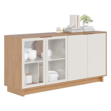 Imagem de Balcao Aparador Buffet 4 Portas 160 Cm Vitoria Freijo Off White Colibr