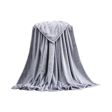 Imagem de Cobertor De Flanela Coral Azul E Rosa, Macio, Quente E Fino, Cobertura